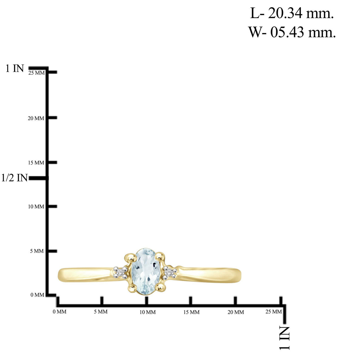 0.20 ct. T.G.W. Aquamarine Ring with Diamond Accent in 14K Gold over Silver