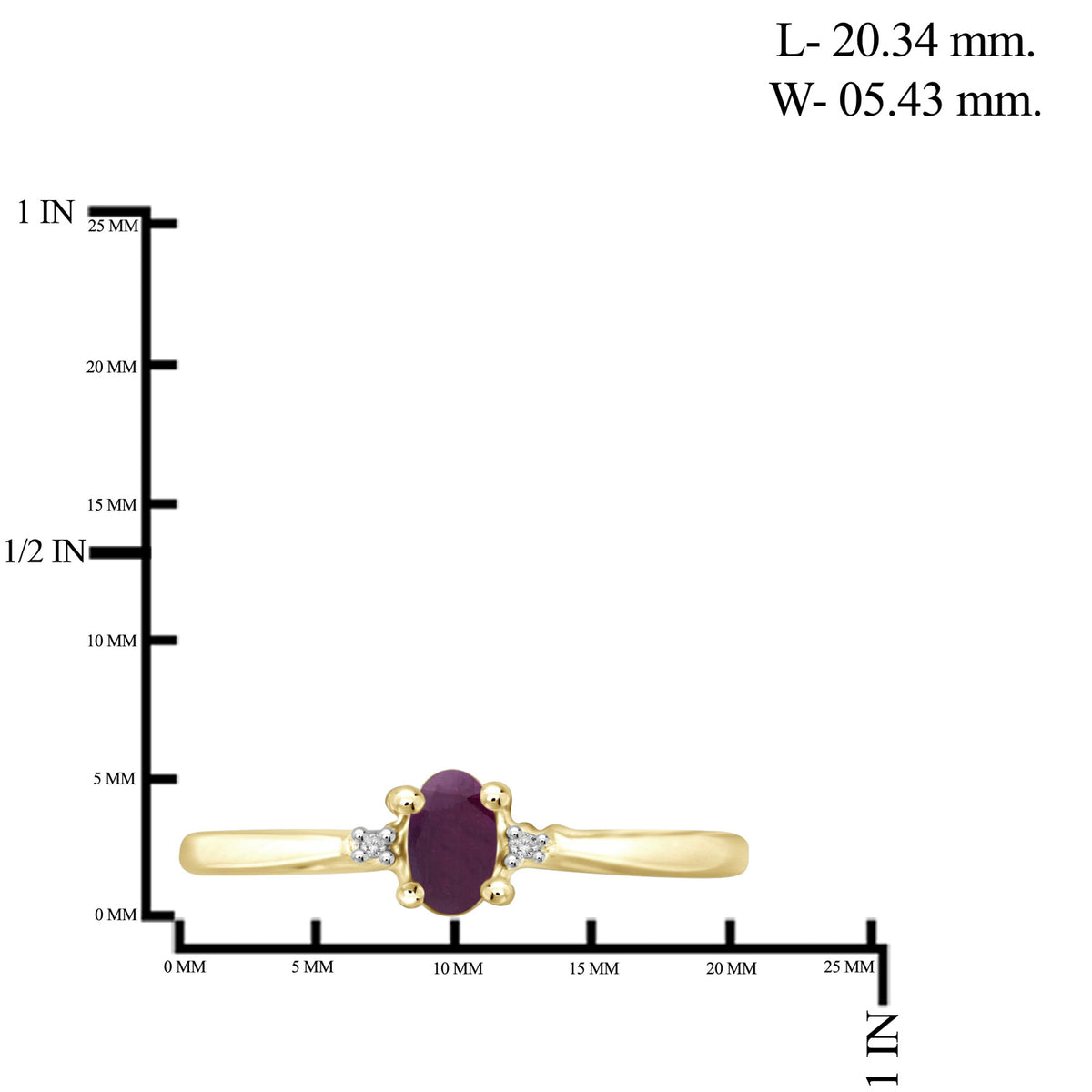 0.25 ct. T.G.W. Ruby Ring with Diamond Accent in 14K Gold over Silver