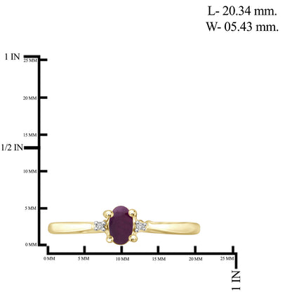 0.25 ct. T.G.W. Ruby Ring with Diamond Accent in 14K Gold over Silver