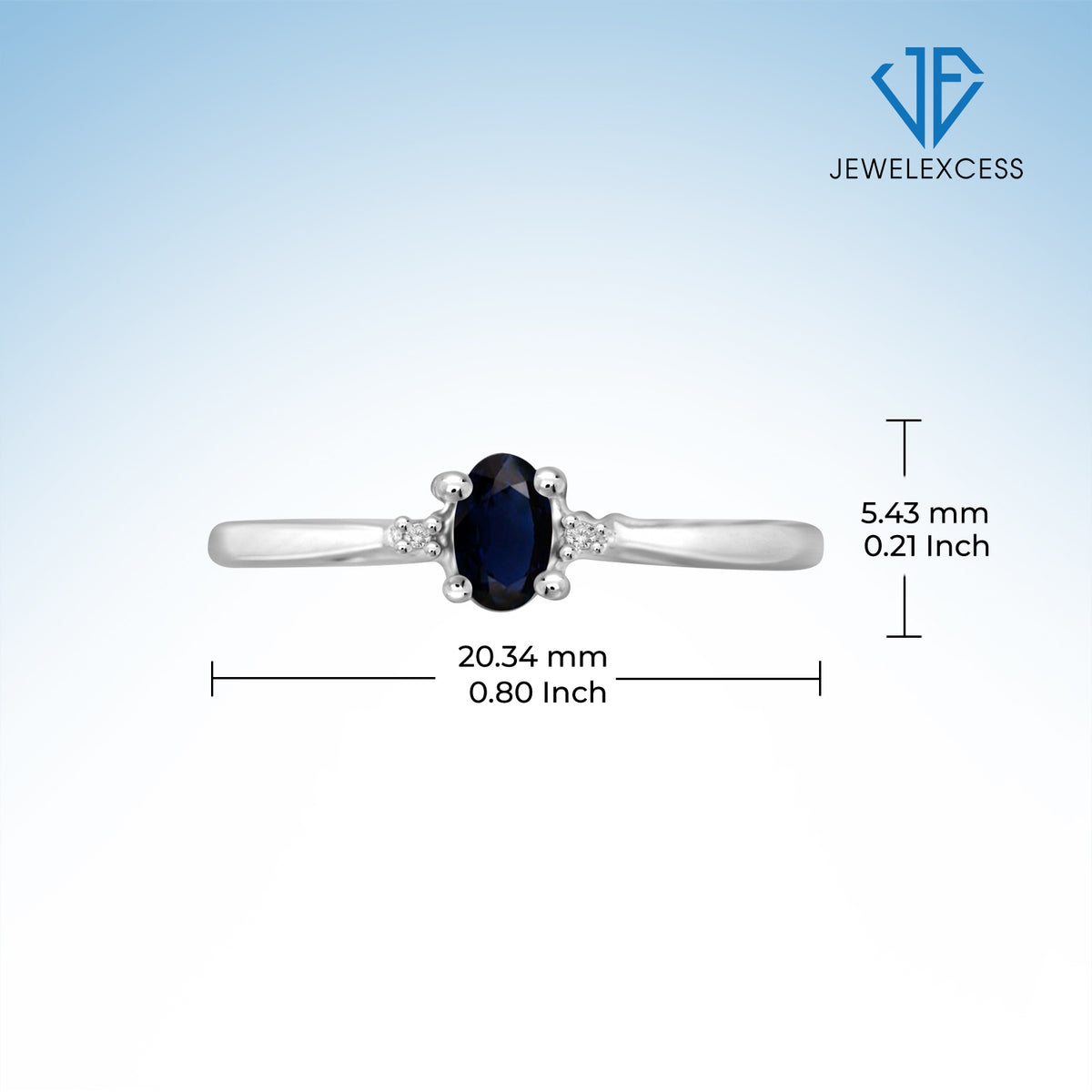 0.33 ct. T.G.W. Sapphire Ring with Diamond Accent in Sterling Silver