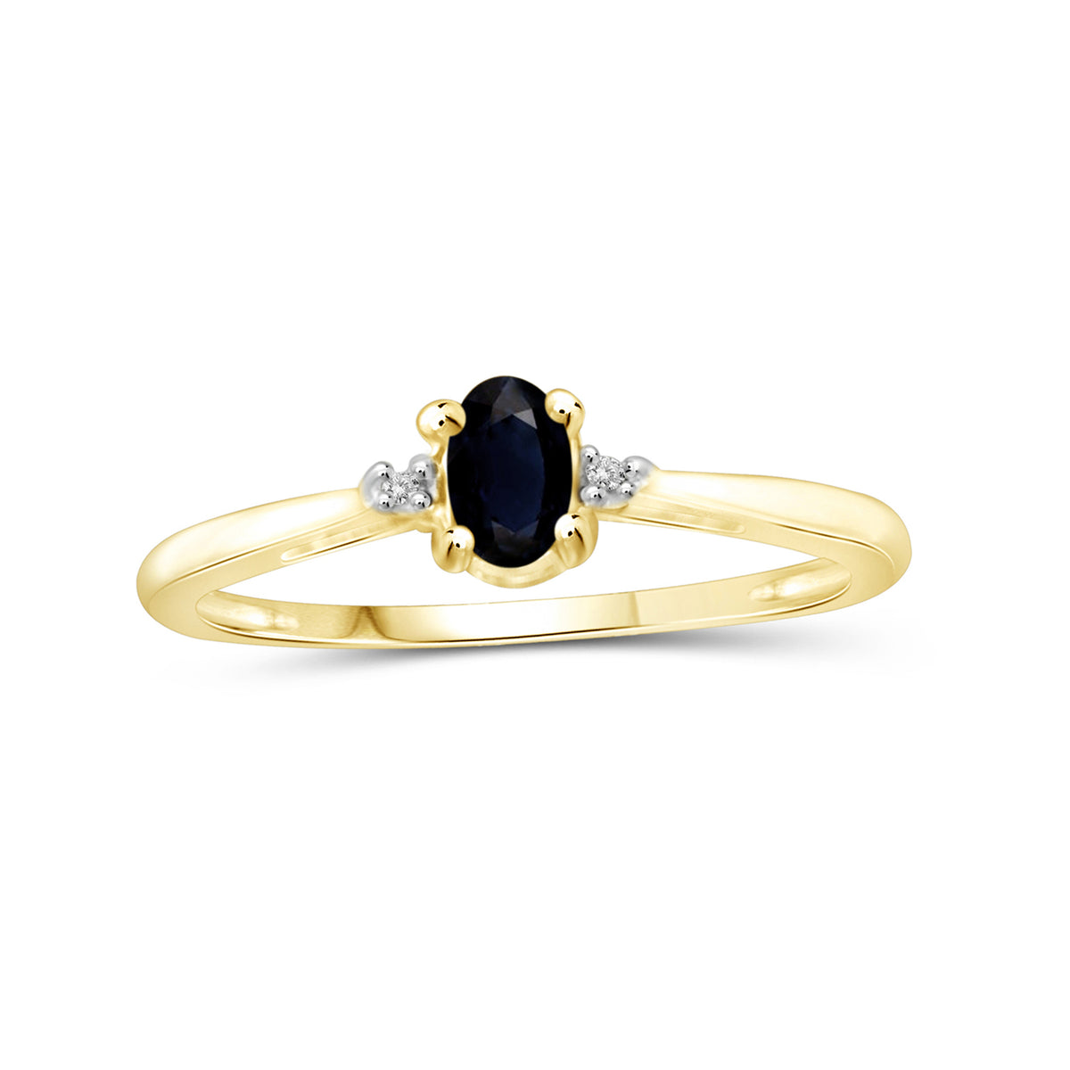 0.33 ct. T.G.W. Sapphire Ring with Diamond Accent in 14K Gold over Silver