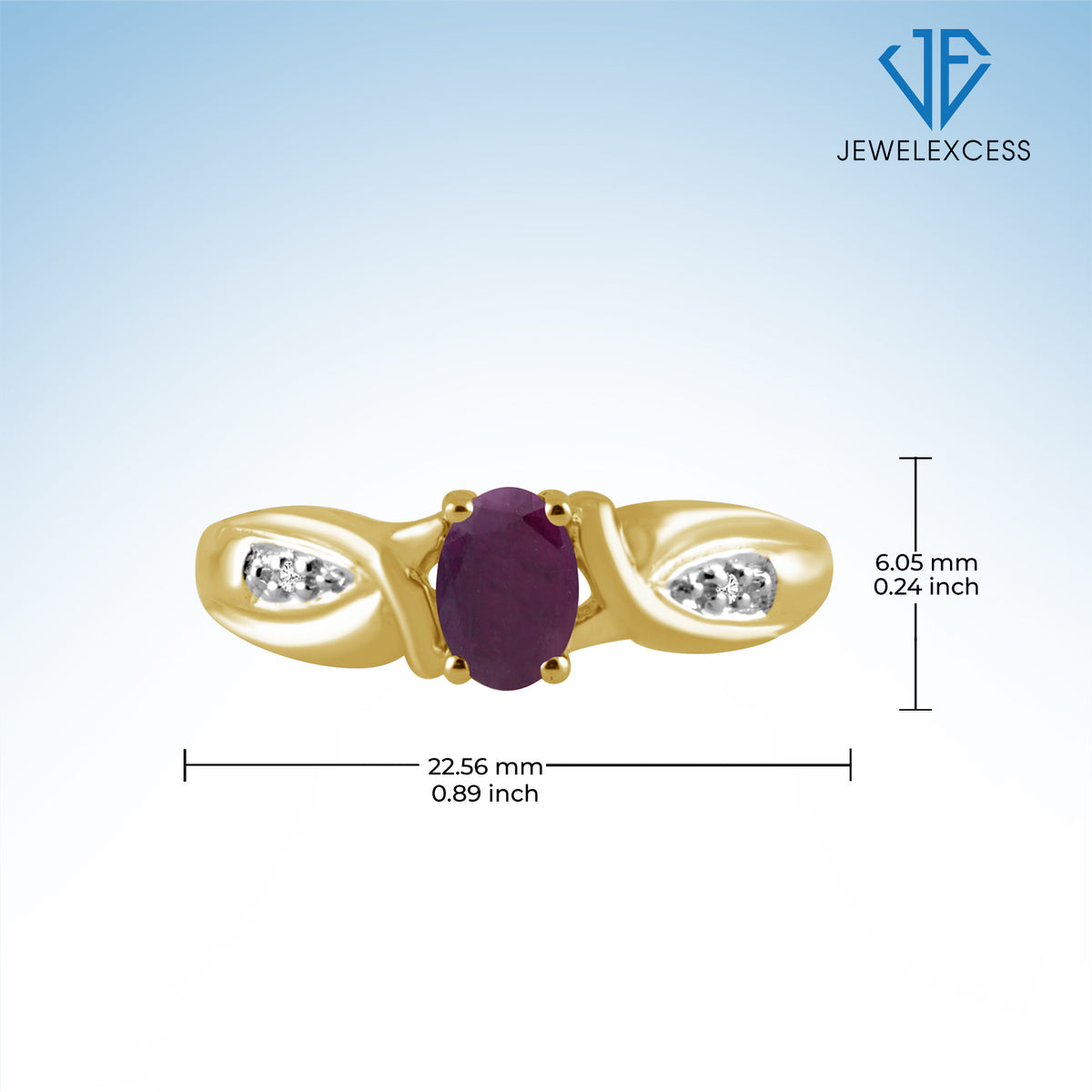 0.50 ct. T.G.W. Ruby Ring with Diamond Accent in 14K Gold over Silver