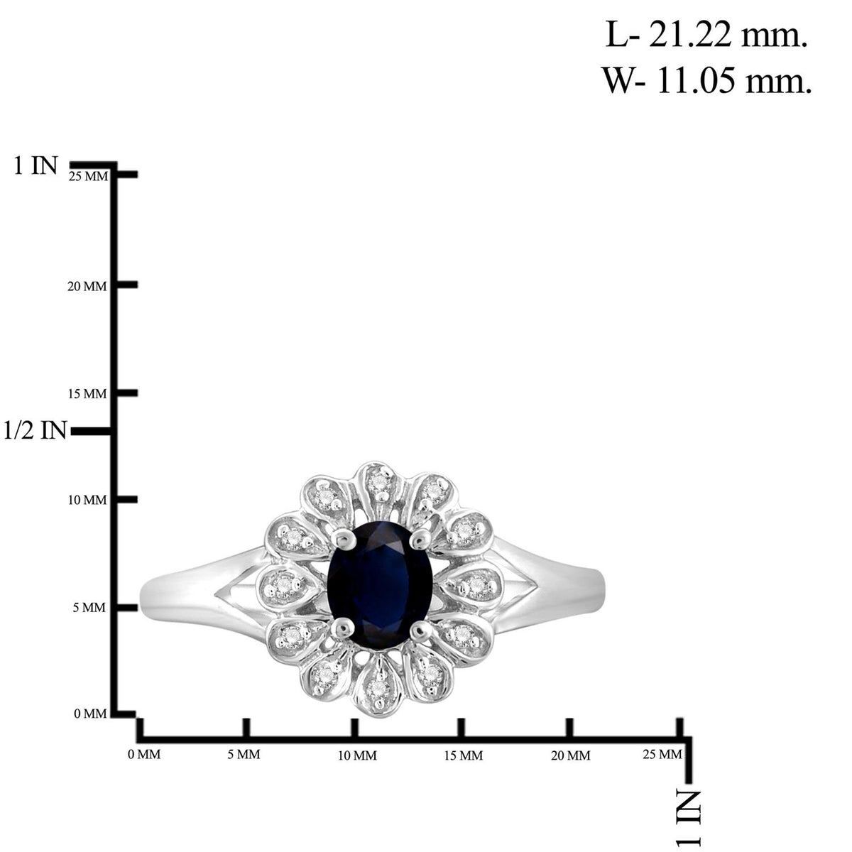 0.33 ct. T.G.W. Sapphire Ring with Diamond Accent in Sterling Silver