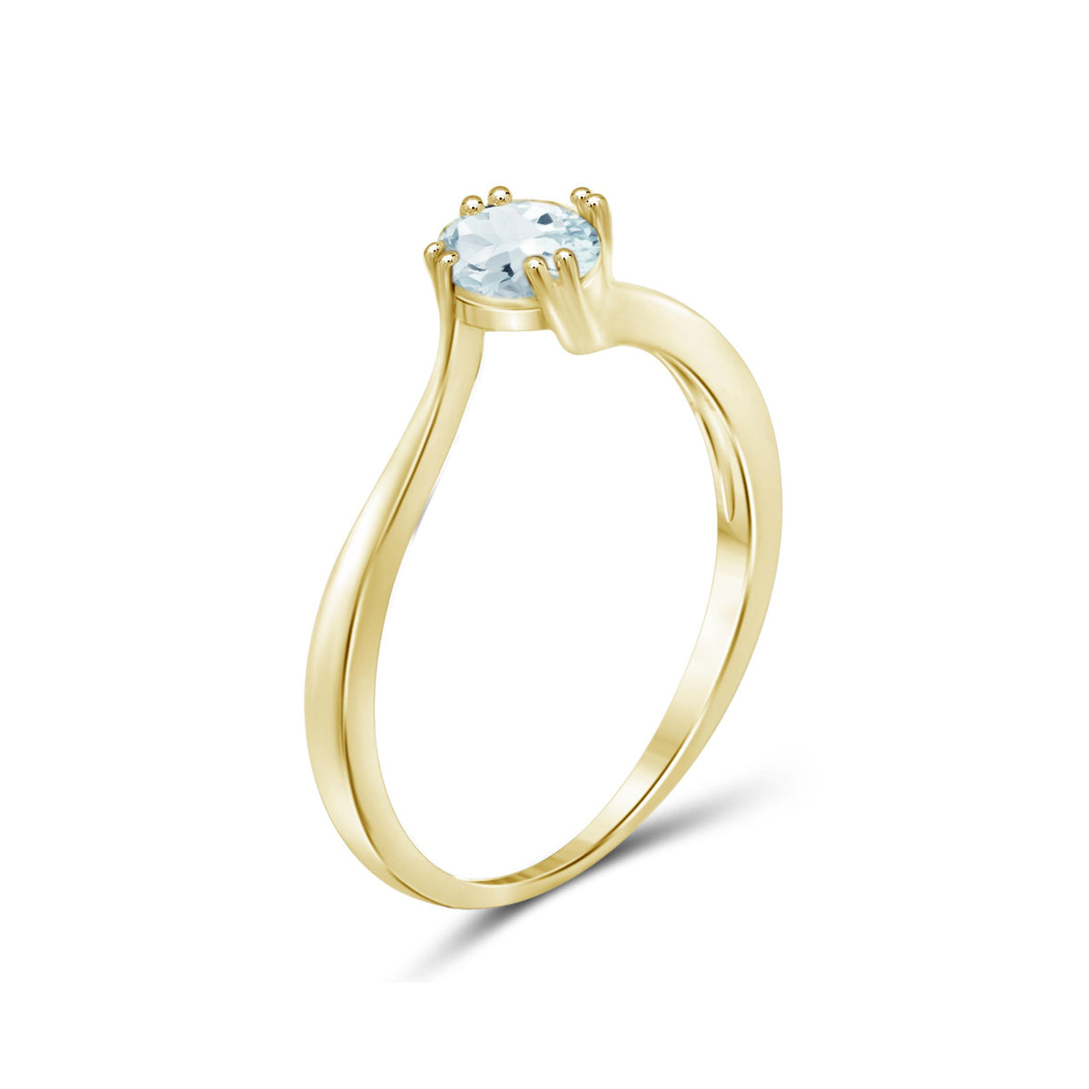 1/2 ct. T.G.W. Aquamarine Ring in 14K Gold over Silver