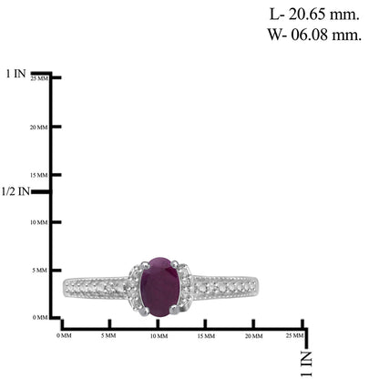 0.50 ct. T.G.W. Ruby Ring with Diamond Accent in Sterling Silver