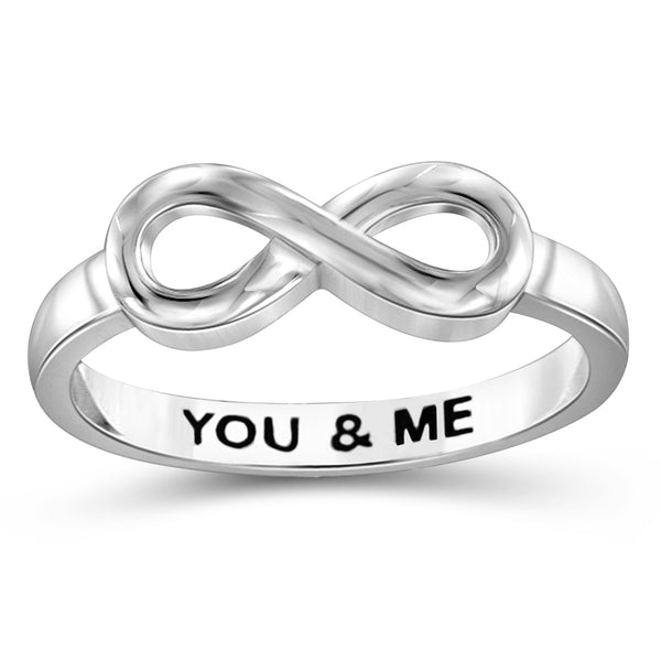 Sterling Silver Infinity Friendship Ring for Women | Personalized You & Me, Engagement, Wedding, Promise Eternity Knot Symbol Band