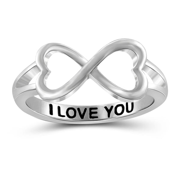 I Love You Infinity Heart Ring In Sterling Silver