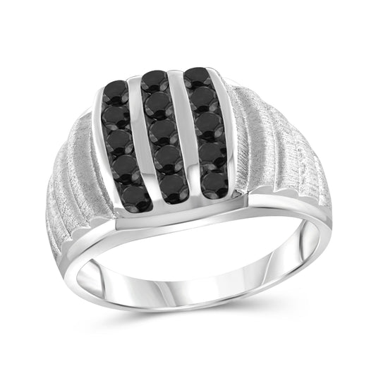 Men's 1 ct. T.W. Black Diamond Ring in Sterling Silver