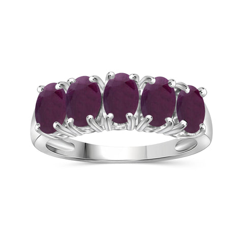 2.40 Carat T.G.W. Ruby Gemstone Sterling Silver Ring