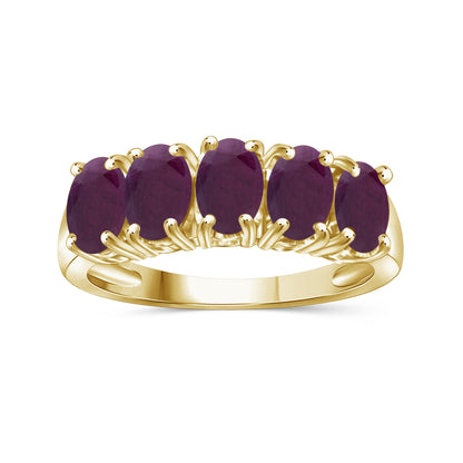 2.40 ct. T.G.W. Ruby Ring in 14K Gold over Silver