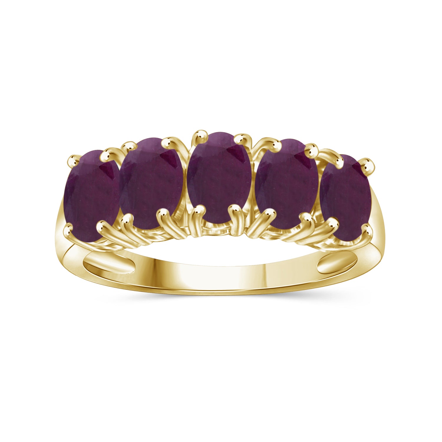 2.40 Carat T.G.W. Ruby Gemstone 14K Gold-Plated Ring
