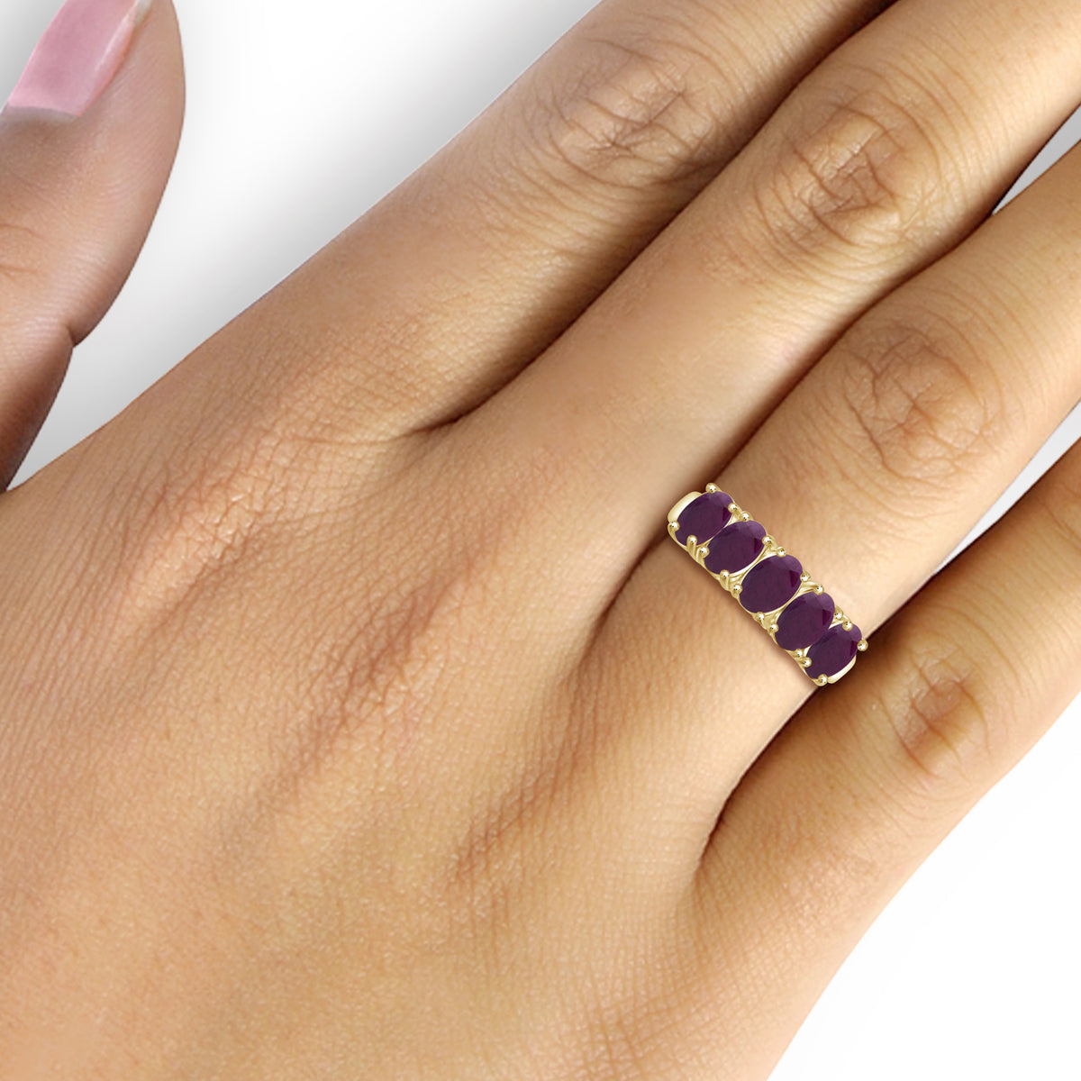 2.40 ct. T.G.W. Ruby Ring in 14K Gold over Silver