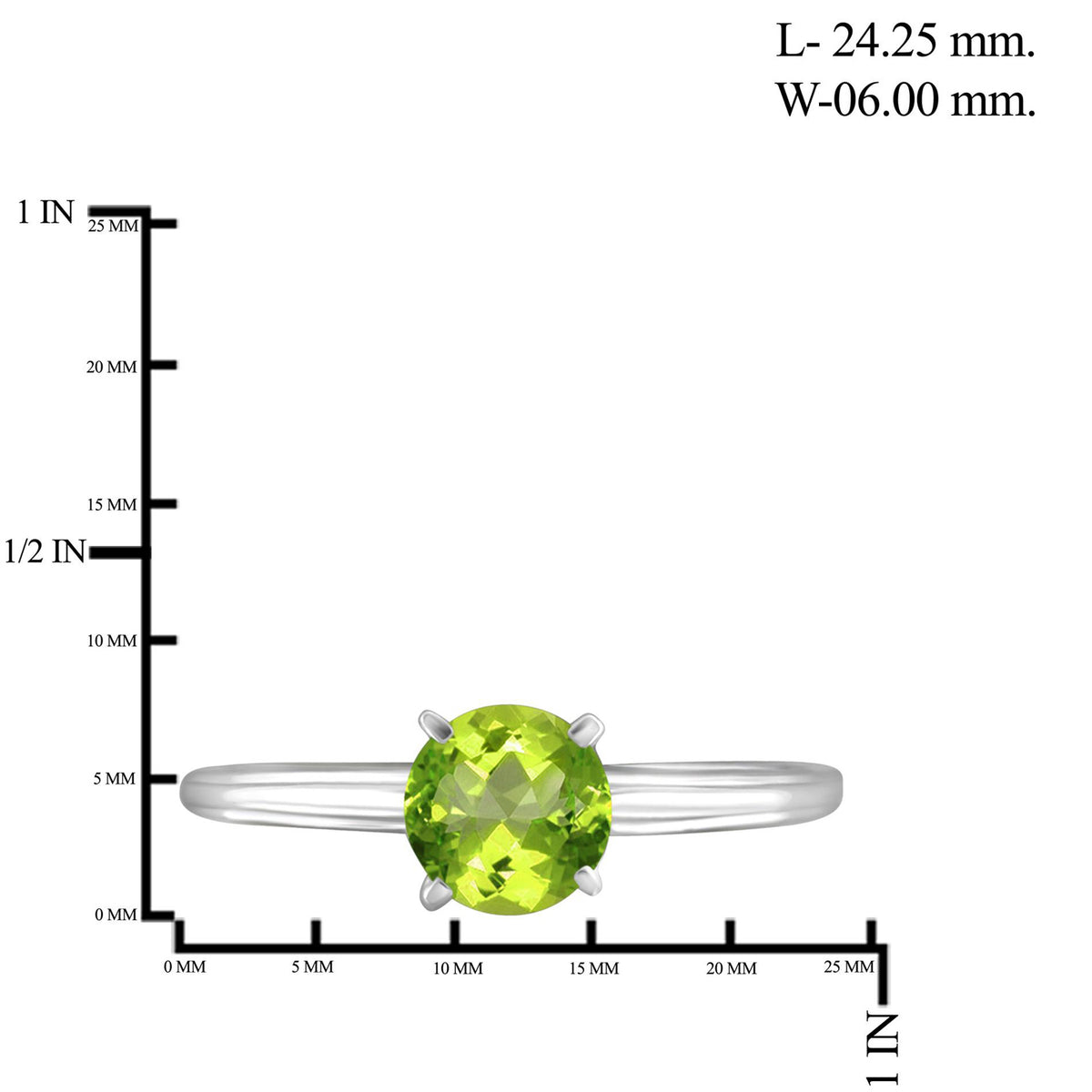 3/4 ct. T.G.W. Peridot Ring in Sterling Silver