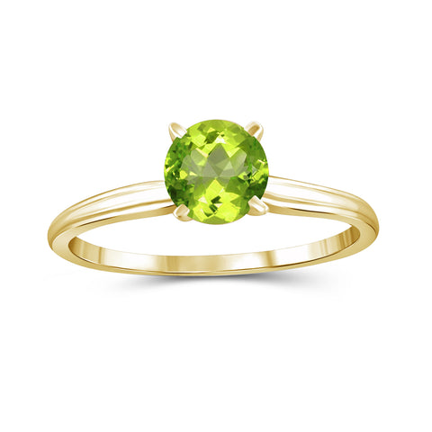 3/4 Carat T.G.W. Peridot 14K Gold-Plated Ring