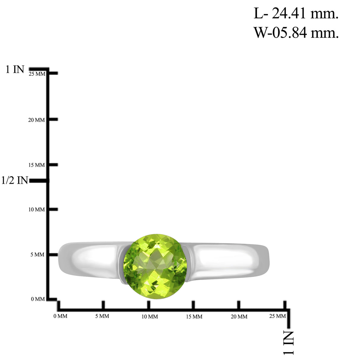 0.75 ct. T.G.W. Peridot Ring in Sterling Silver