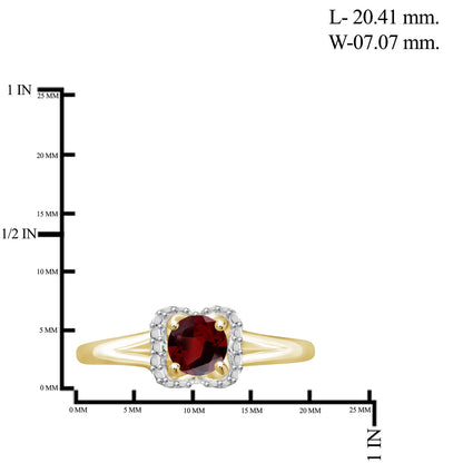 0.50 ct. T.G.W. Garnet Ring in 14K Gold over Silver