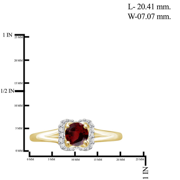 Garnet Ring Birthstone Jewelry – 0.50 Carat Garnet 14K Gold-Plated Ring Jewelry – Gemstone Rings with Hypoallergenic 14K Gold-Plated Band