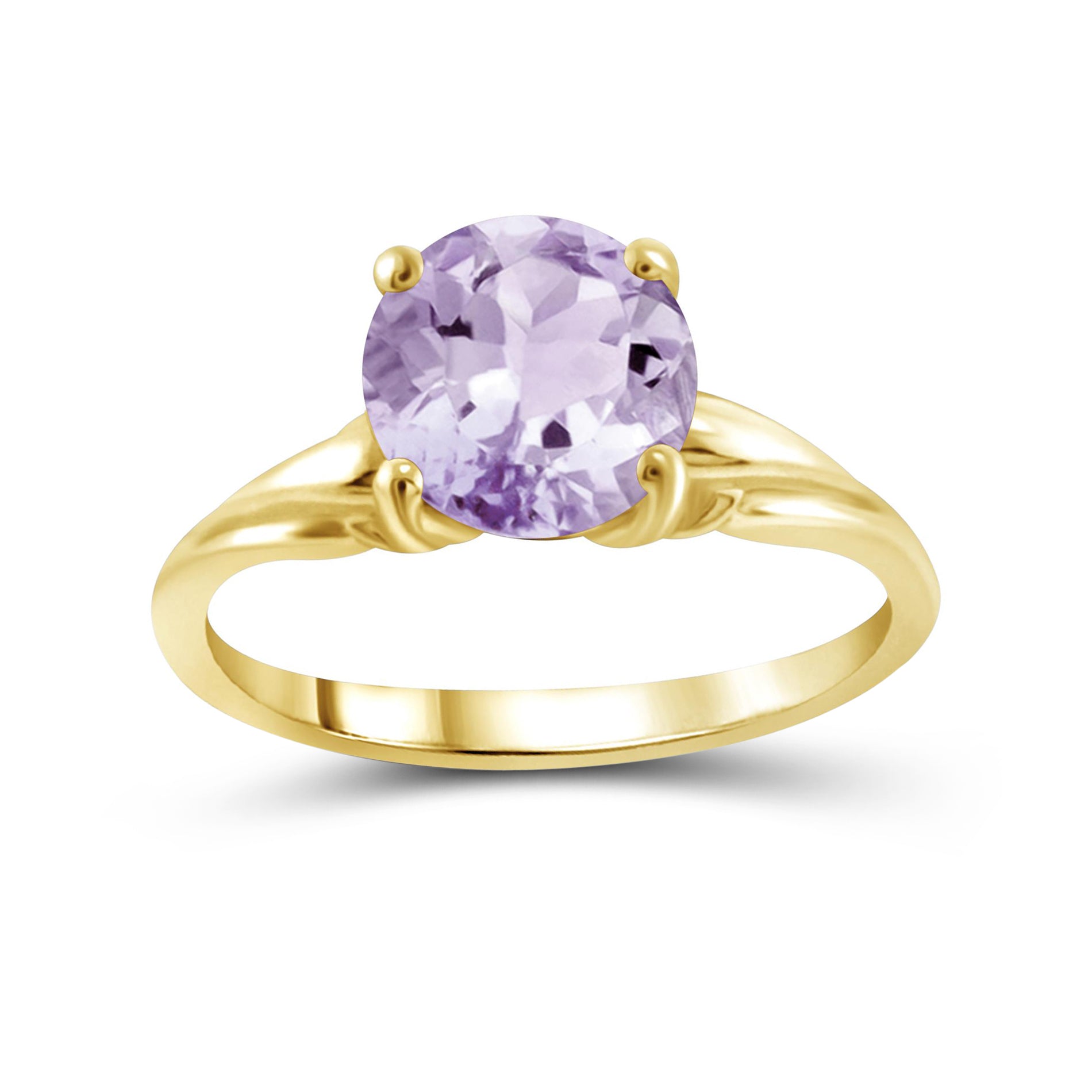 1.85 CTW Pink Amethyst Gemstone Ring in 14K Gold-Plated