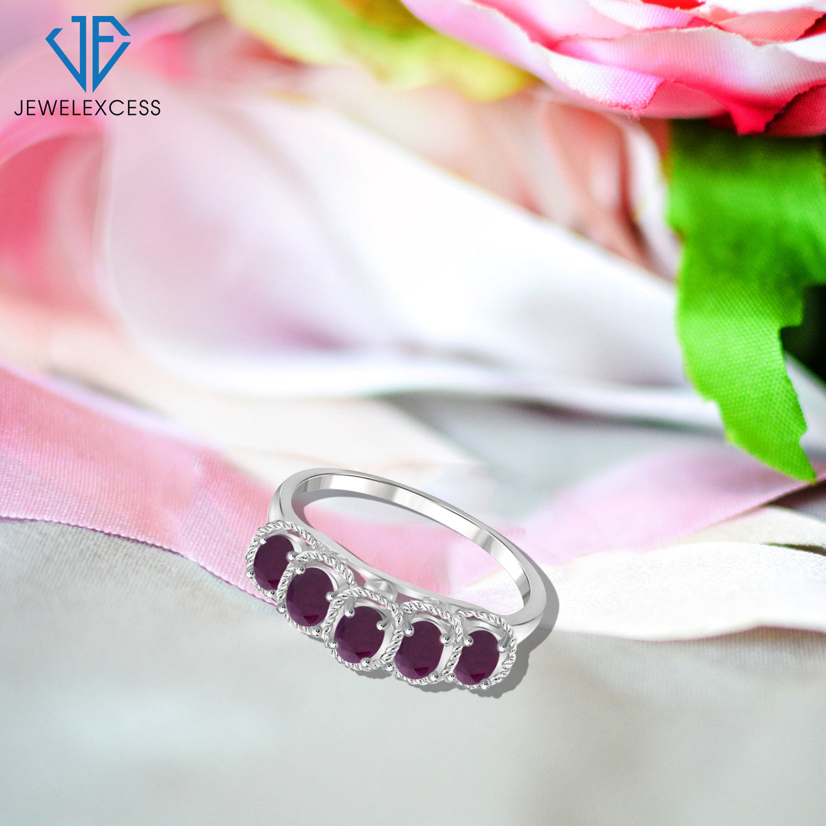 0.95 ct. T.G.W. Ruby Ring in Sterling Silver