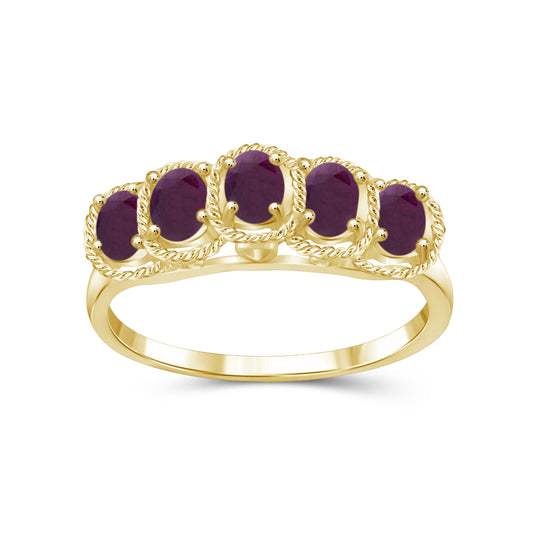 0.95 ct. T.G.W. Ruby Ring in 14K Gold over Silver