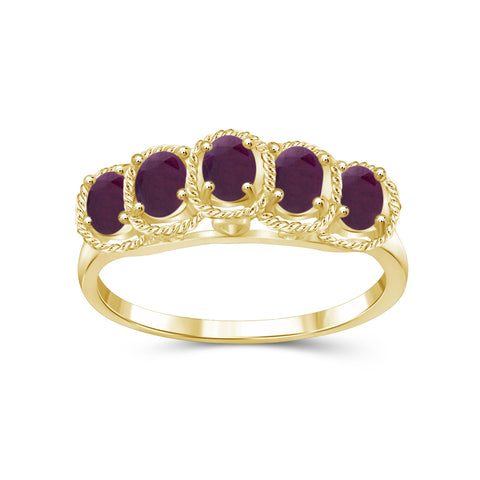 0.95 CTW Ruby Ring in 14K Gold-Plated