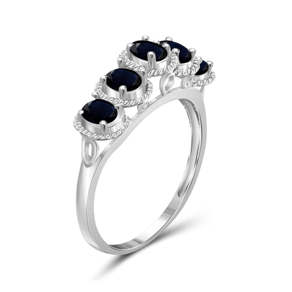 1.15 Carat T.G.W. Sapphire Gemstone Sterling Silver Or 14K Gold-Plated Ring