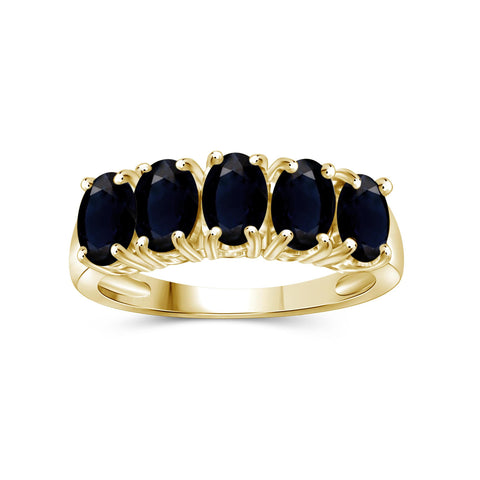 3.35 Carat T.G.W. Sapphire Gemstone 14K Gold Over Silver Ring