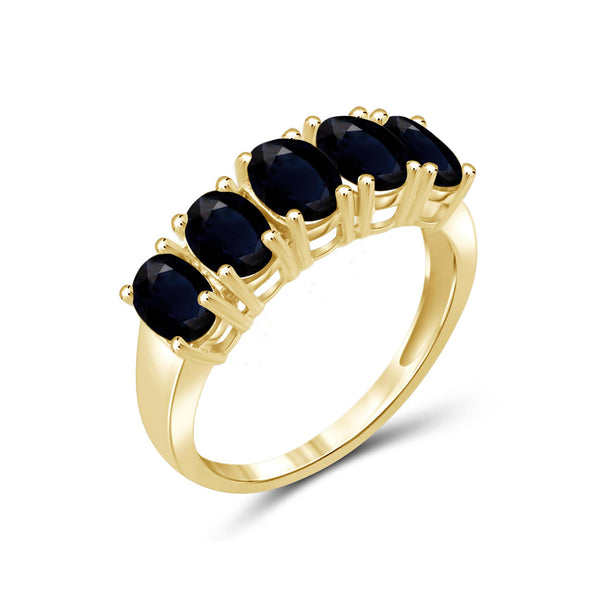 3.35 Carat T.G.W. Sapphire Gemstone 14K Gold Over Silver Ring