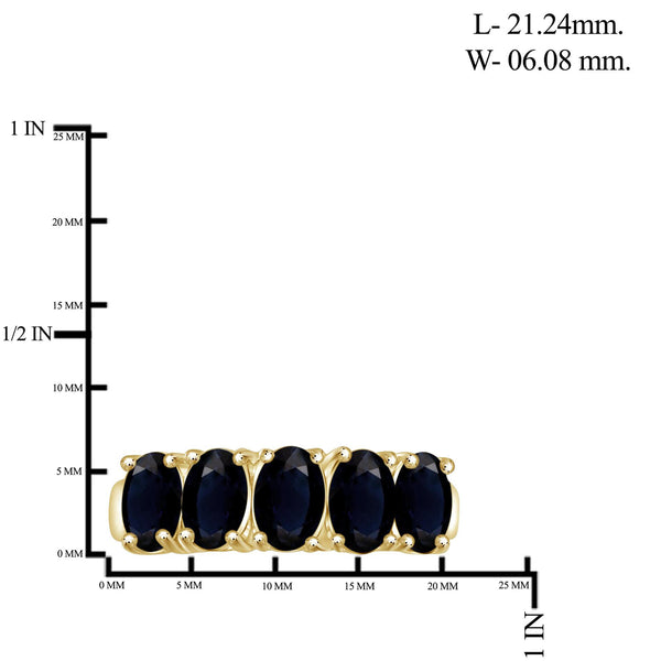 3.35 Carat T.G.W. Sapphire Gemstone 14K Gold Over Silver Ring