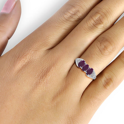 1.44 ct. T.G.W. Ruby Ring in Sterling Silver