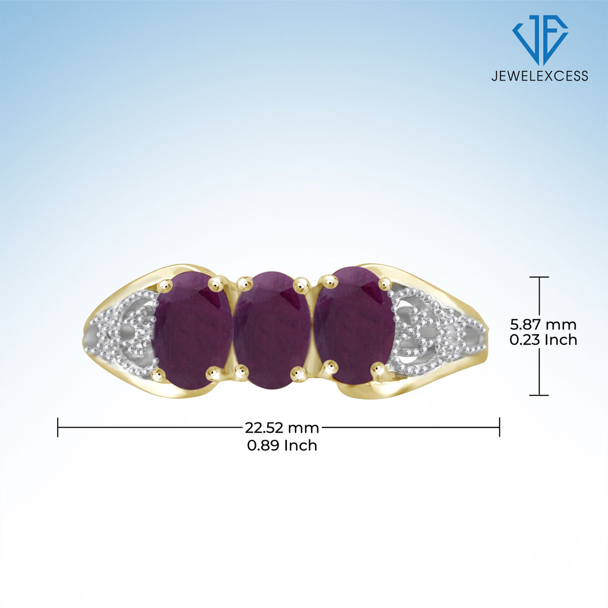 1.44 ct. T.G.W. Ruby Ring in 14K Gold over Silver