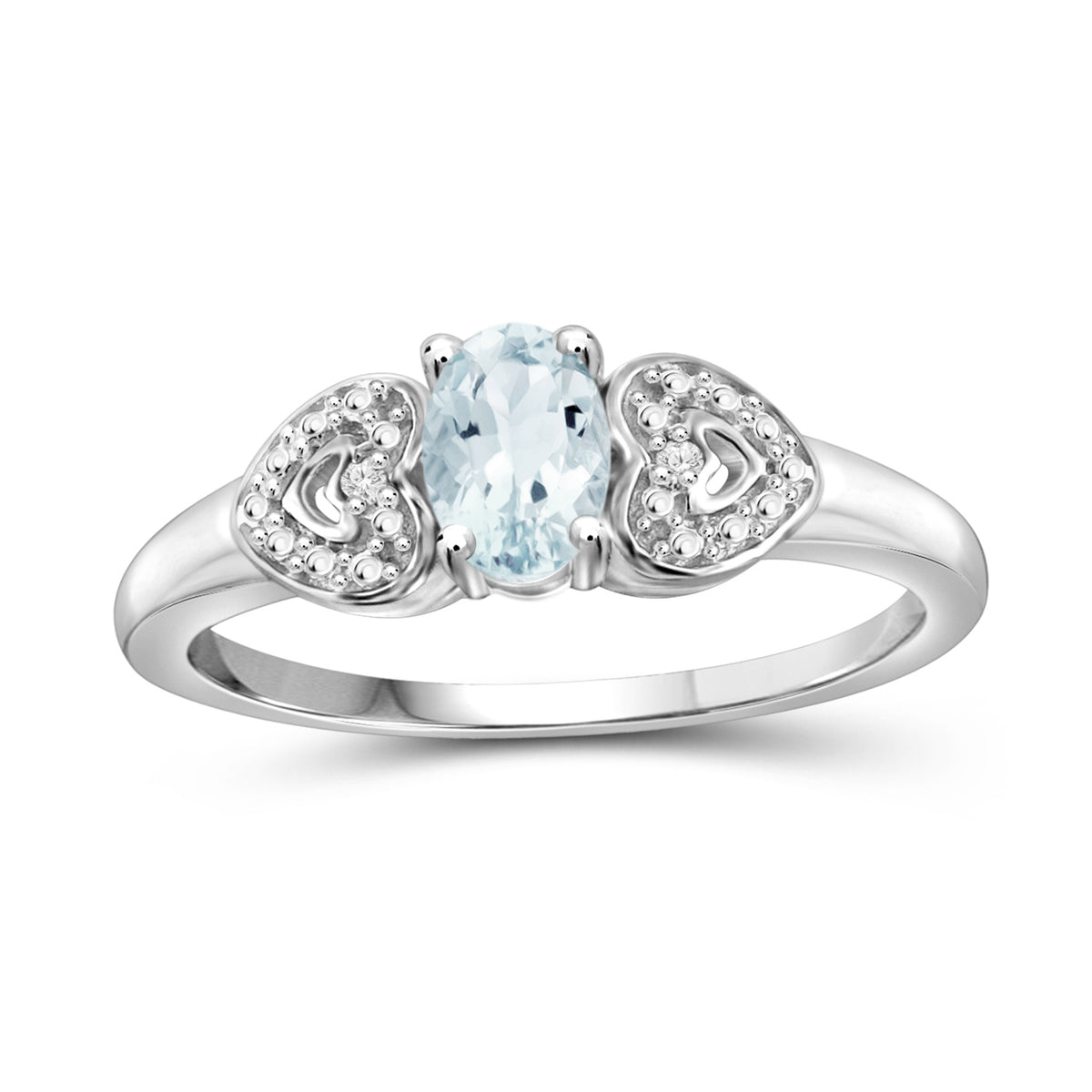 0.50 ct. T.G.W. Aquamarine Ring with Diamond Accent in Sterling Silver