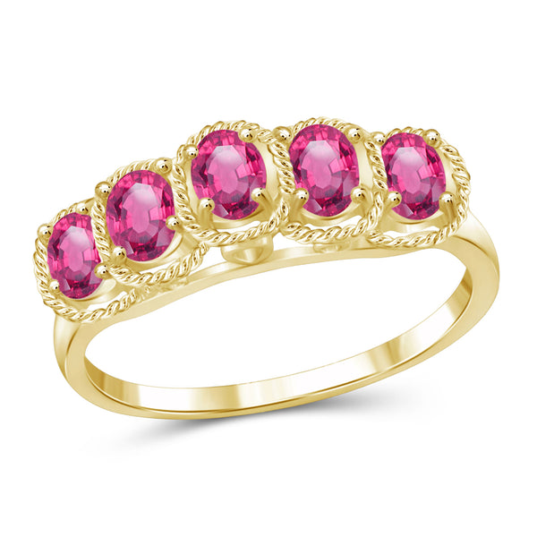 Gemstone Ring in Sterling Silver Or 14k Gold-Plated - Assorted Gemstone