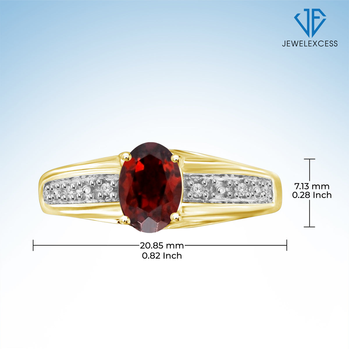 1 ct. T.G.W. Garnet Ring with Diamond Accent in 14K Gold over Silver