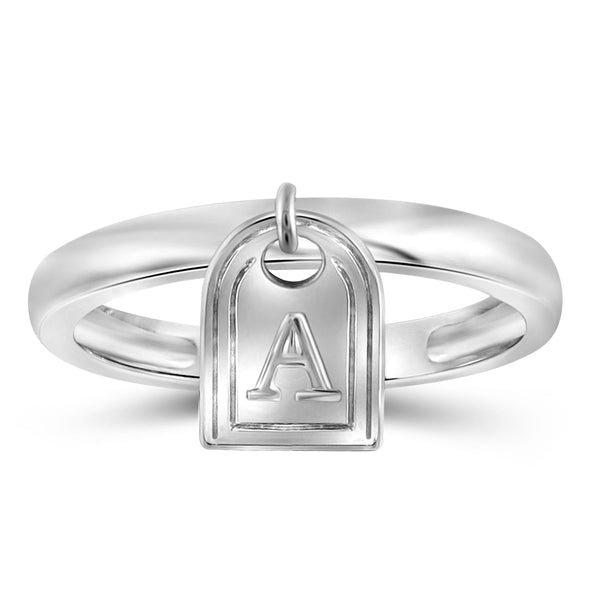 Initial Letter Ring for Women | Customizable Sterling Silver A to Z Alphabet Monogram Ring for Girls | Cursive Script Capital Letters | Personalized Jewelry Gift for Her