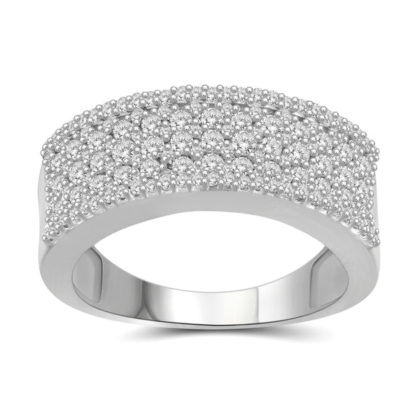 White Diamond 1 Carat Ring with Sterling Silver for Women & Girls