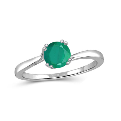 0.46 ct. T.G.W. Emerald Ring in Sterling Silver or 14K Gold over Silver