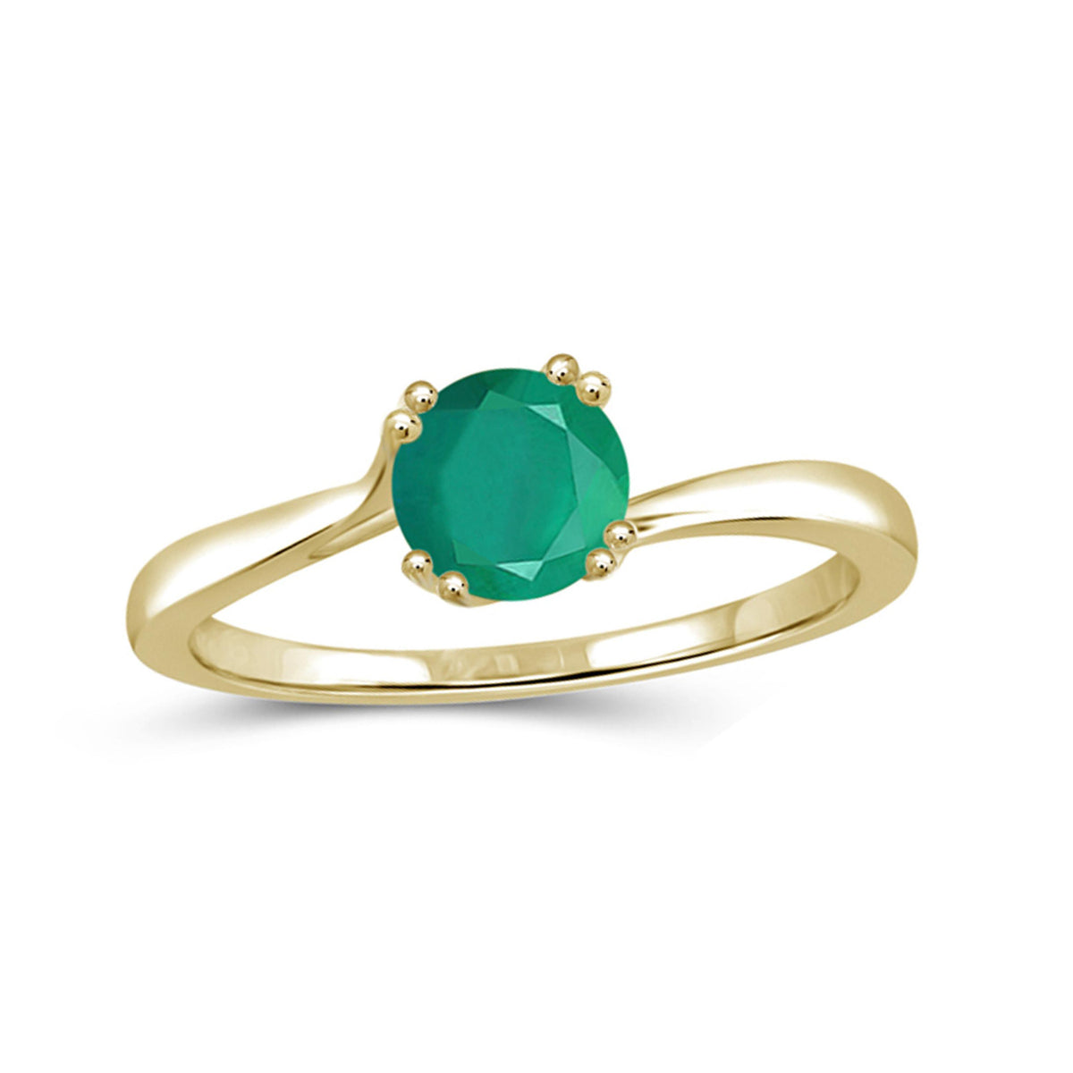0.46 ct. T.G.W. Emerald Ring in Sterling Silver or 14K Gold over Silver