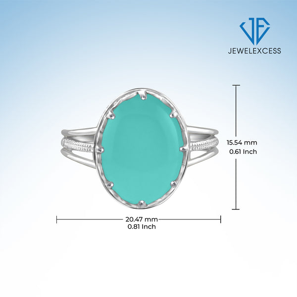 6-3/4 Carat T.G.W. Chalcedony Sterling Silver Ring