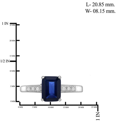 2 ct. T.G.W. Sapphire Ring with Diamond Accent in Sterling Silver