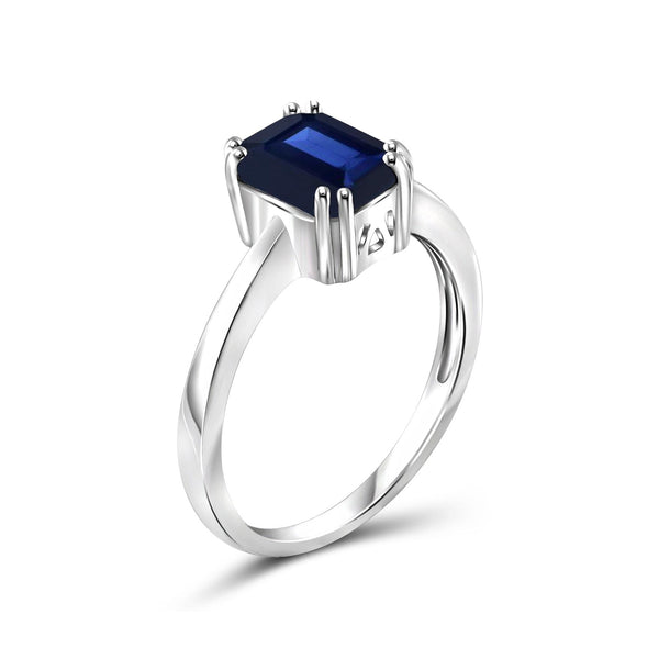 2 Carat T.G.W. Sapphire Sterling Silver Ring