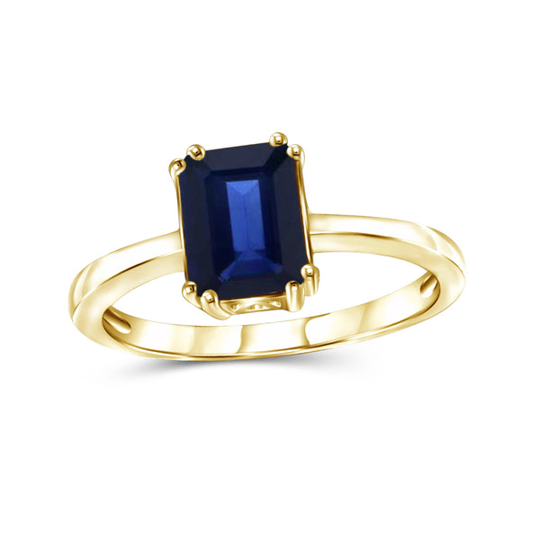 2 Carat T.G.W. Sapphire 14K Gold over Silver Ring