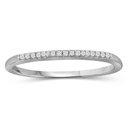 1/20 ct. T.W. White Diamond Stackable Band in Sterling Silver, 14K Gold over Silver or Rose Gold over Silver