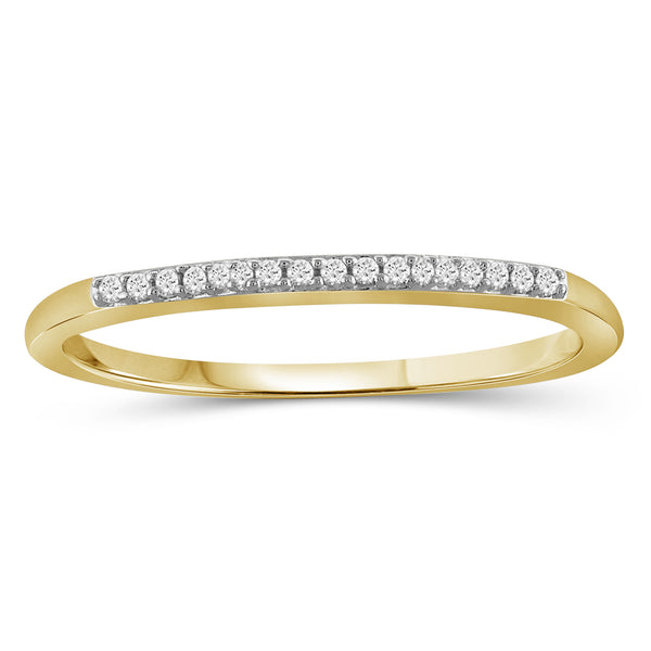 1/20 Carat White Diamond Sterling Silver ,14K Gold Plated Or Rose Gold Over Silver Stackable Band