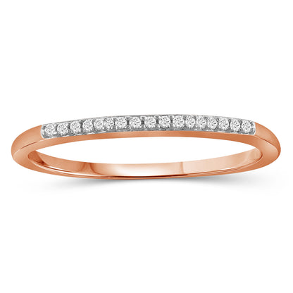 1/20 ct. T.W. White Diamond Stackable Band in Sterling Silver, 14K Gold over Silver or Rose Gold over Silver