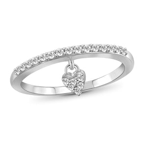 1/5 Carat T.W. White Diamond Sterling Silver Heart Stackable Ring