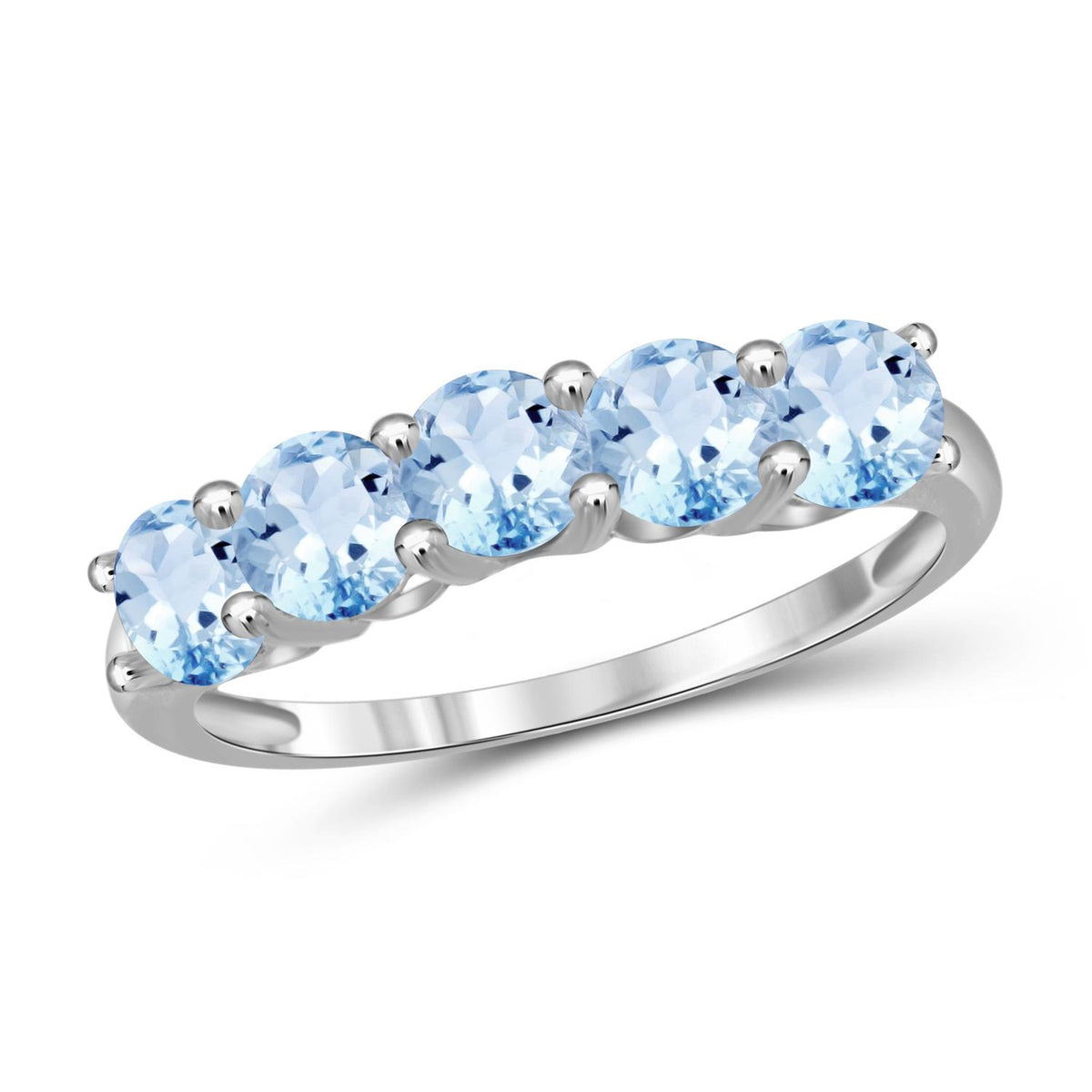 1 1/2 ct. T.G.W. Sky Blue Topaz 5-Stone Ring in Sterling Silver