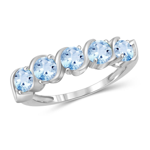 1.60 CTW Sky Blue Topaz Gemstone Ring in Sterling Silver Or 14K Gold-Plated