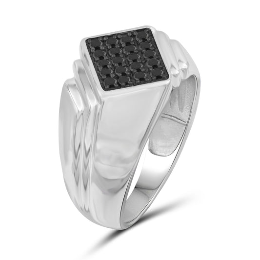 Men's 1/2 ct. T.W. Black Diamond Ring in Sterling Silver or 14K Gold over Silver