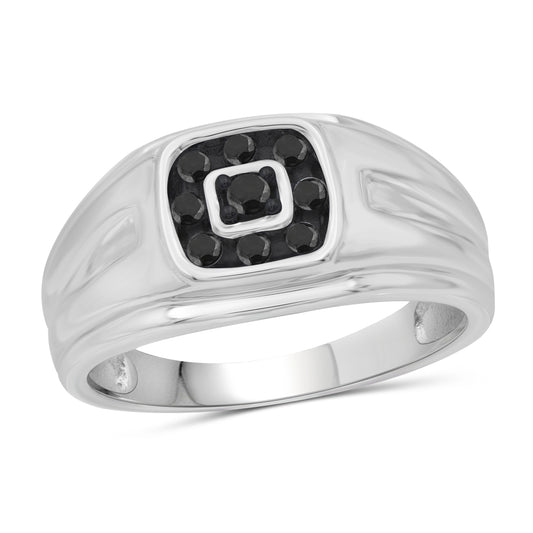 Men's 1/4 ct. T.W. Black Diamond Ring in Sterling Silver or 14K Gold over Silver